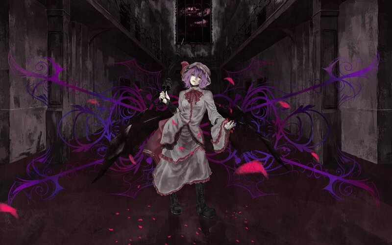 anime girl with purple wings