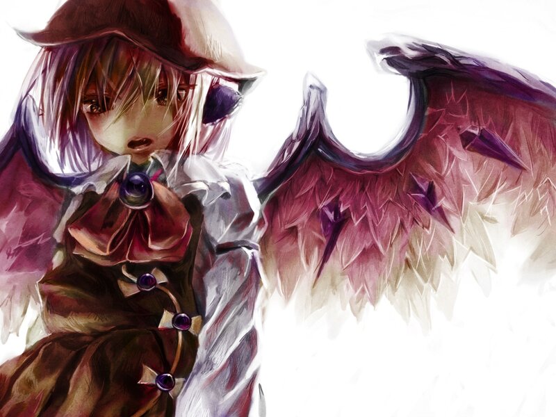 anime girl with purple wings
