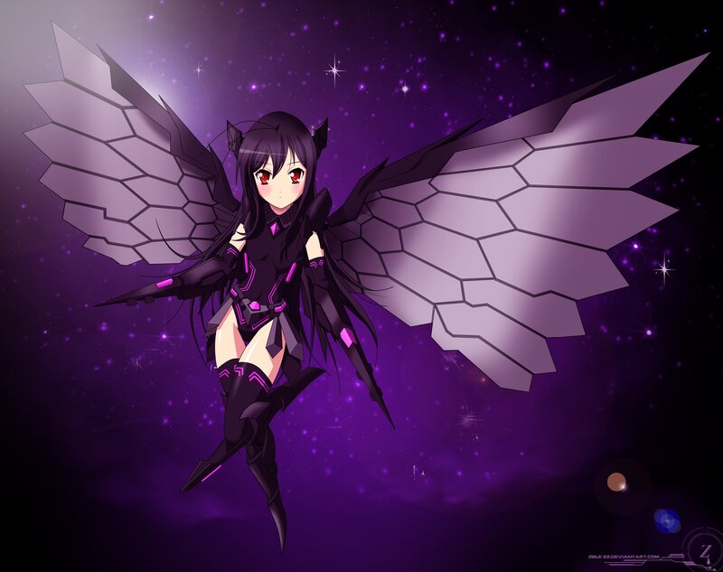 anime girl with purple wings