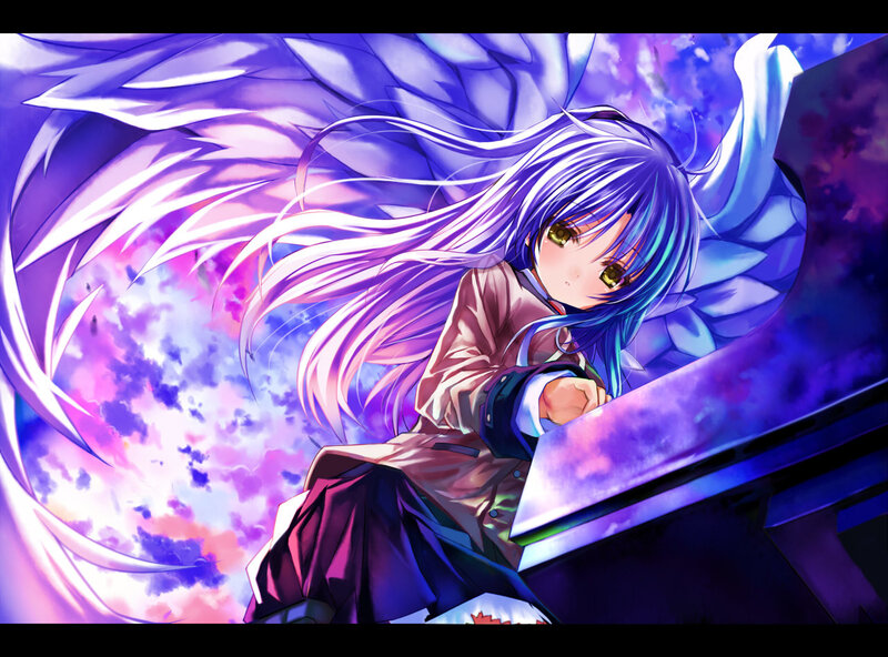 anime girl with purple wings