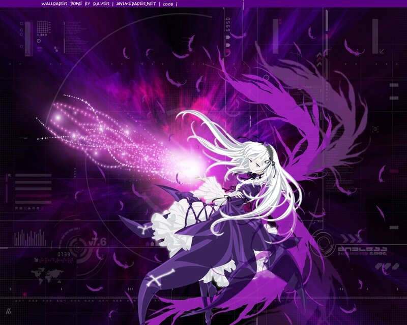 anime girl with purple wings