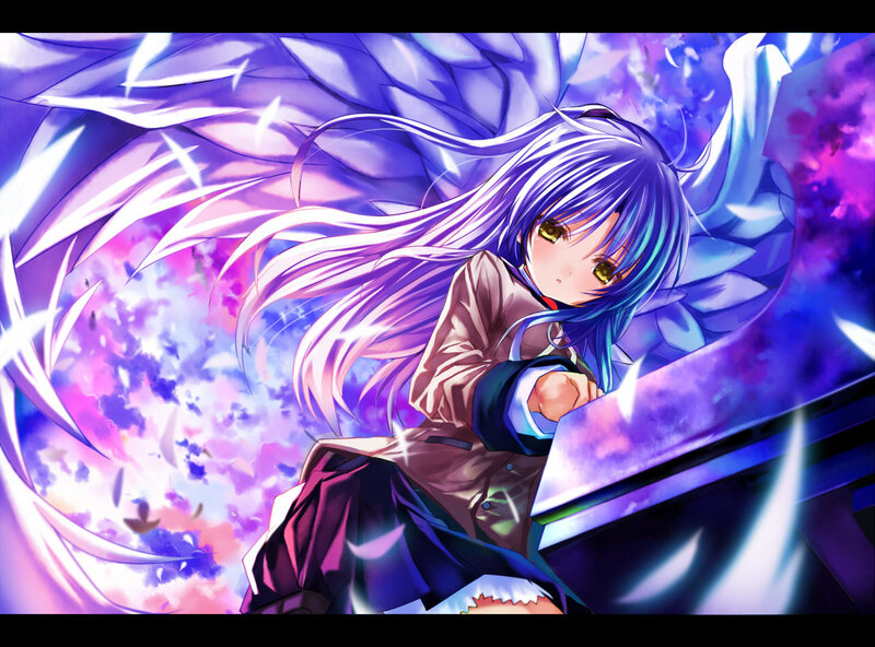 anime girl with purple wings