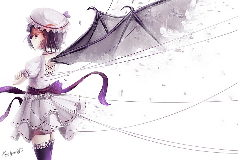 anime girl with purple wings