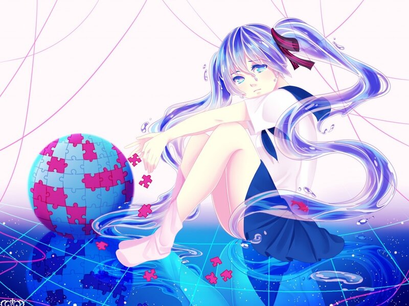 Anime Girl with Puzzle Ball