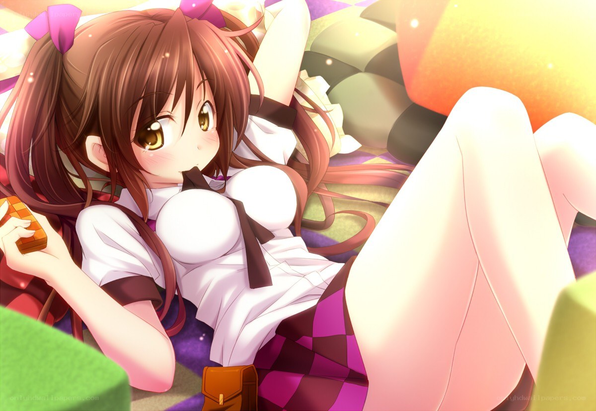 Anime girl with puzzle cube