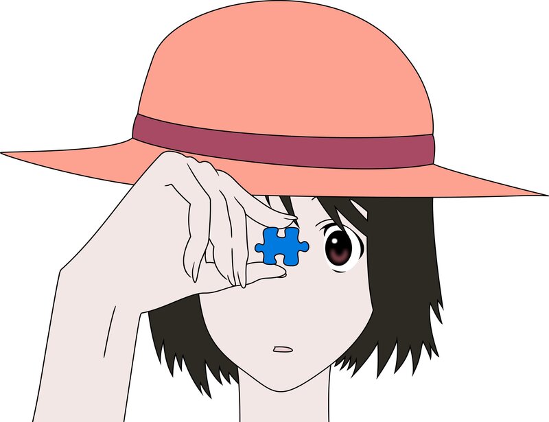 anime girl with puzzle piece