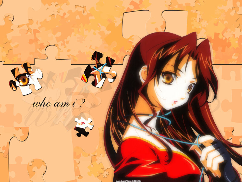 anime girl with puzzle pieces