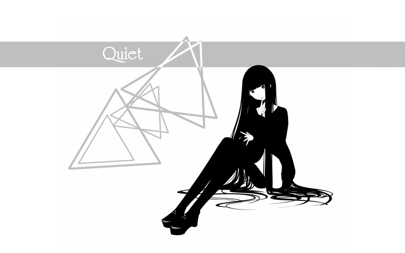Anime girl with quiet sign