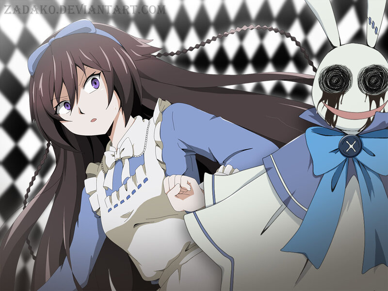 anime girl with rabbit creature