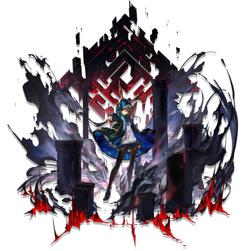 Anime Girl with Rabbit Ears — Black, Dramatic