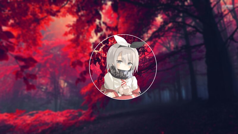 Anime Girl with Rabbit Ears — Red, Dramatic