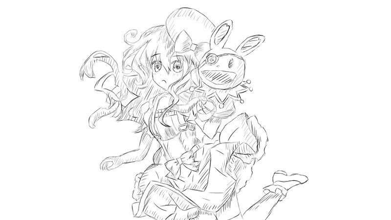 Anime Girl with Rabbit Mask