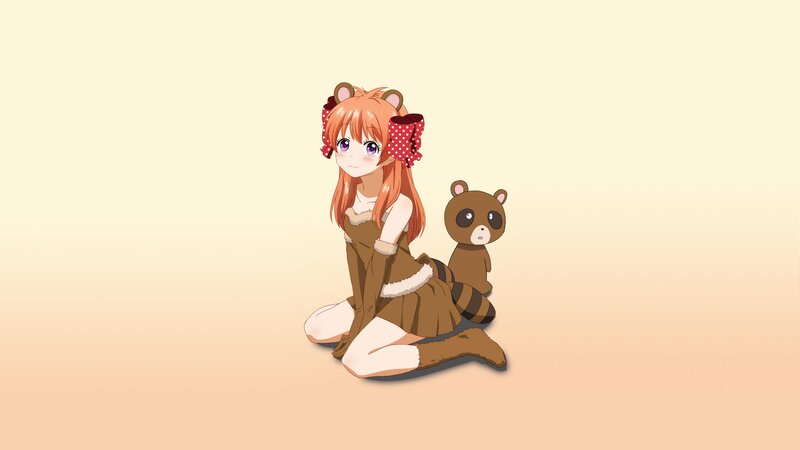 Anime Girl with Raccoon