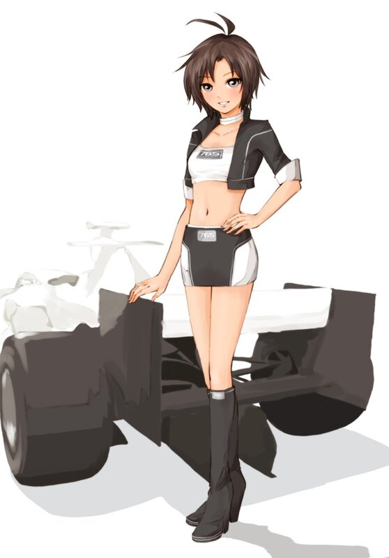 anime girl with race car