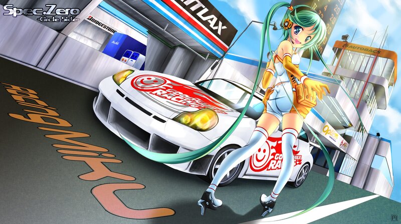 Anime girl with race car