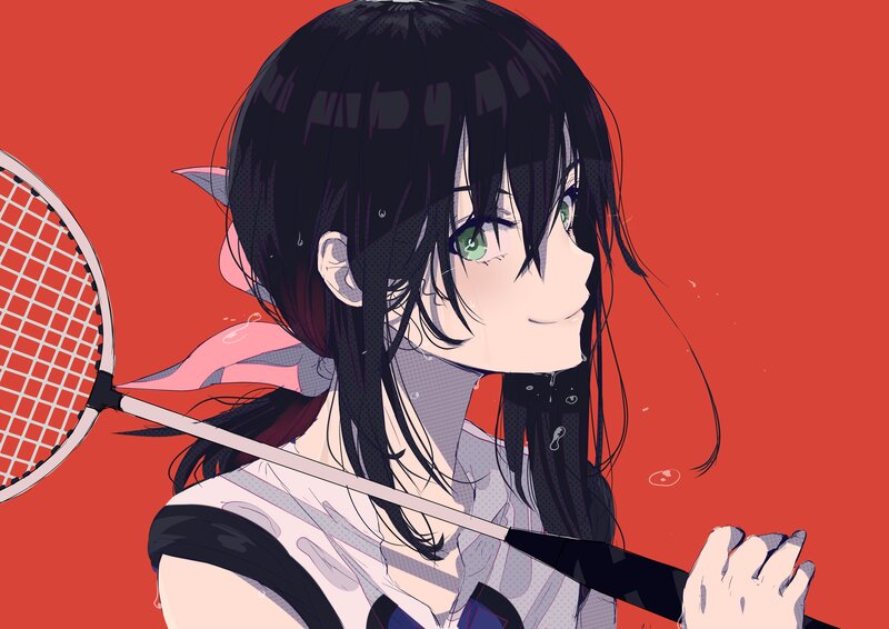 Anime Girl with Racket