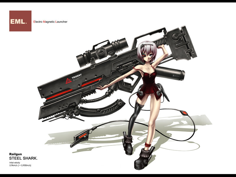 Anime girl with railgun