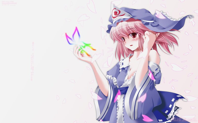 anime girl with rainbow butterfly