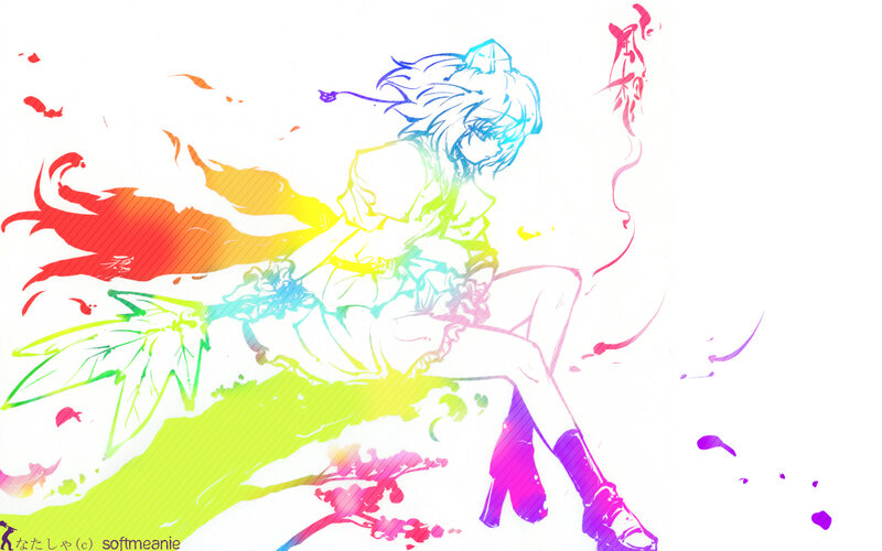 Anime Girl with Rainbow Colors