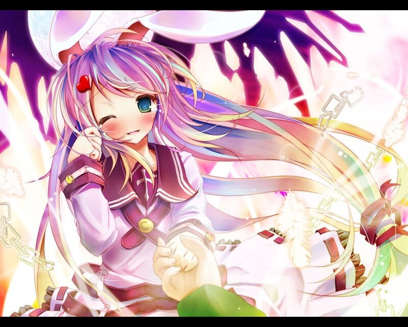 Anime Girl with Rainbow Hair — Purple, Dramatic