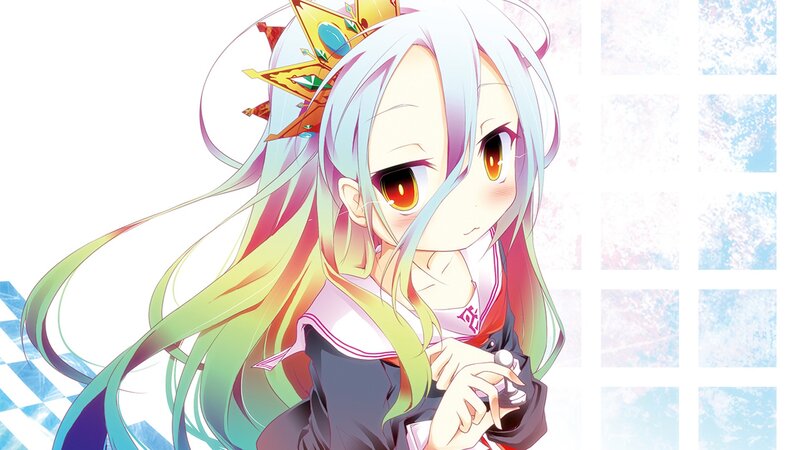 Anime Girl with Rainbow Hair — White, Calm, Morning