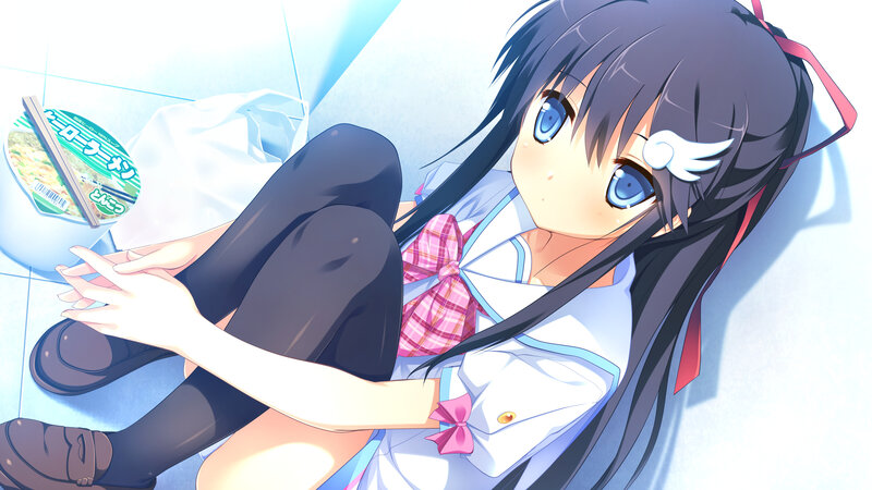 Anime Girl with Ramen — Blue