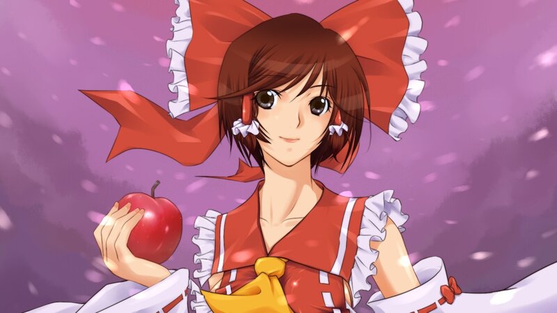 anime girl with red apple