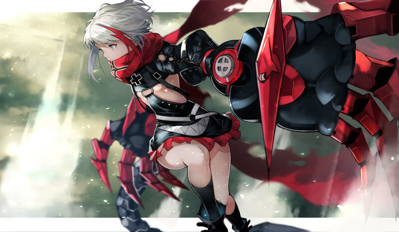 Anime Girl with Red Armor — Dramatic