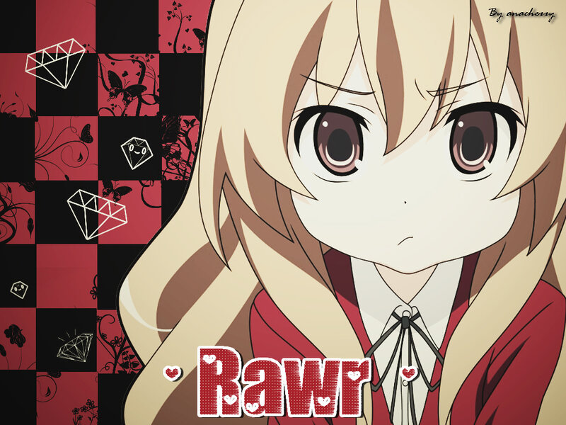 anime girl with red background