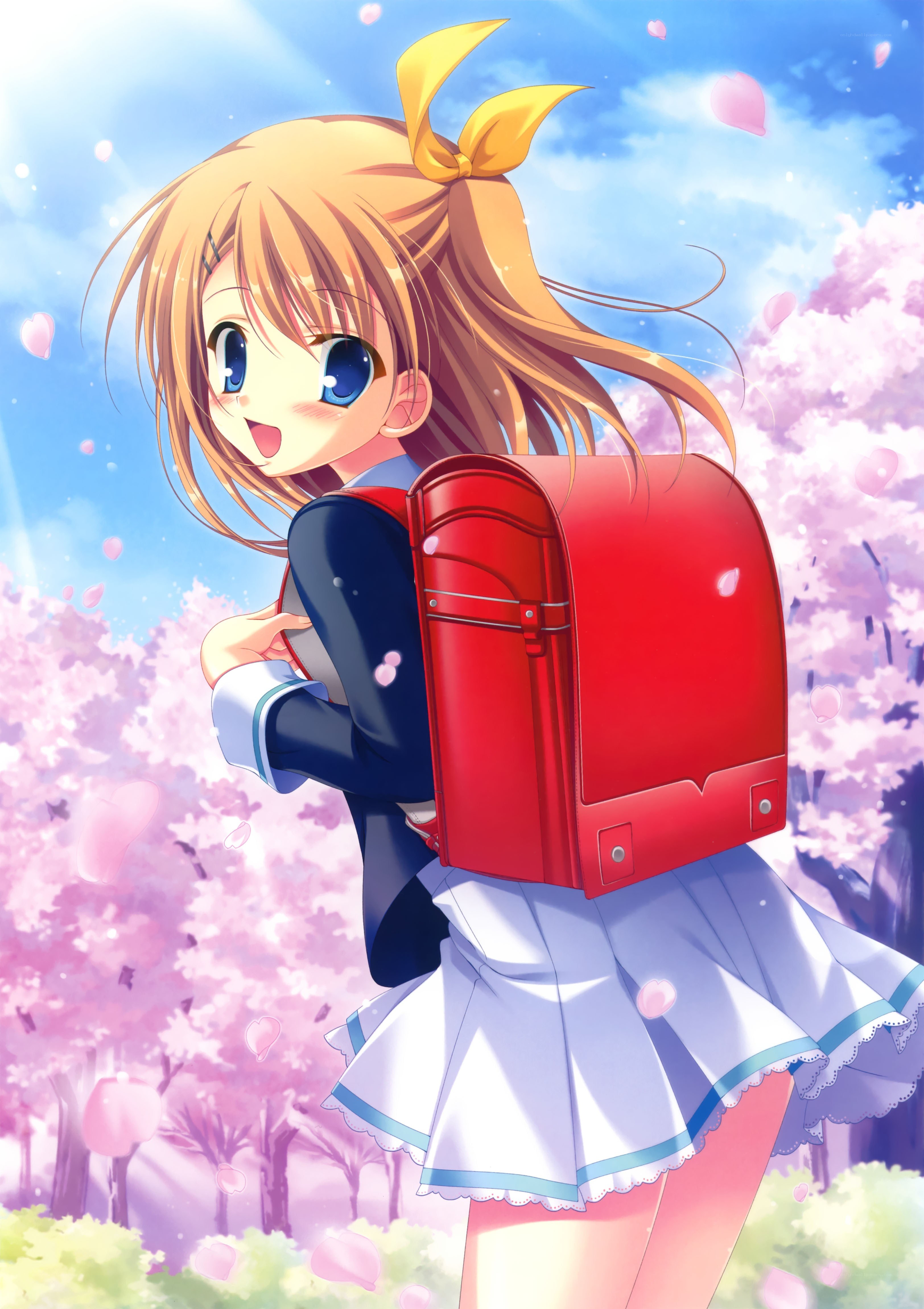 Anime girl with red backpack