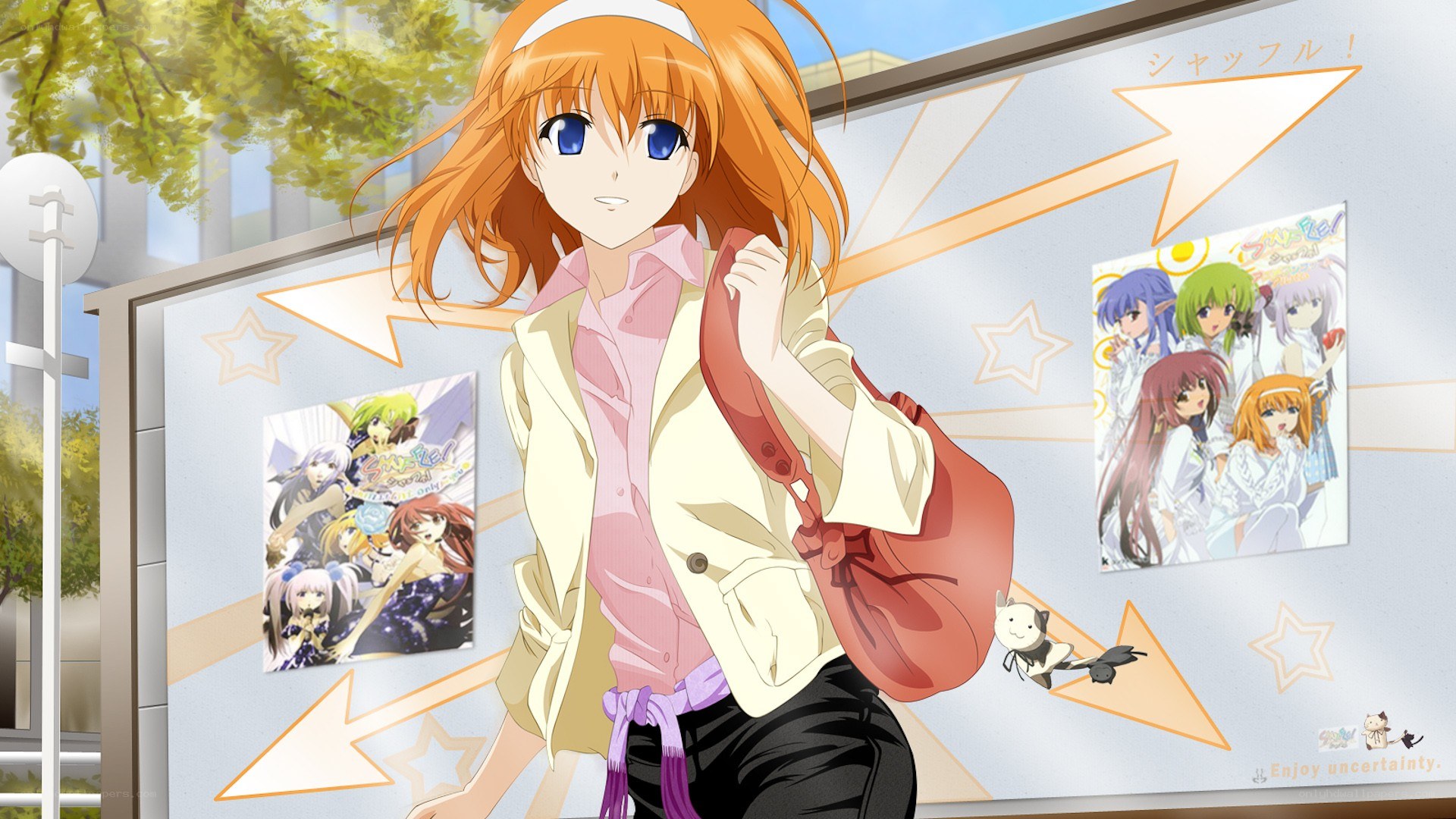 Anime girl with red bag
