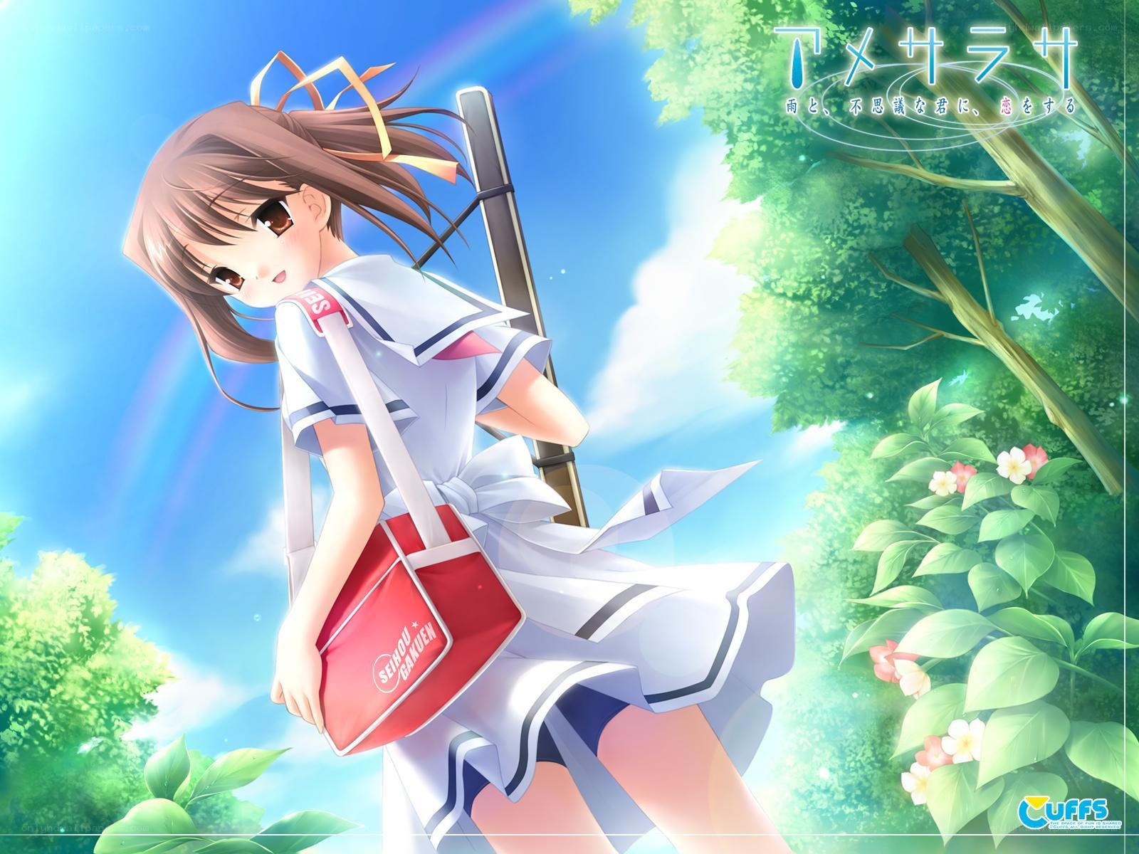 Anime girl with red bag