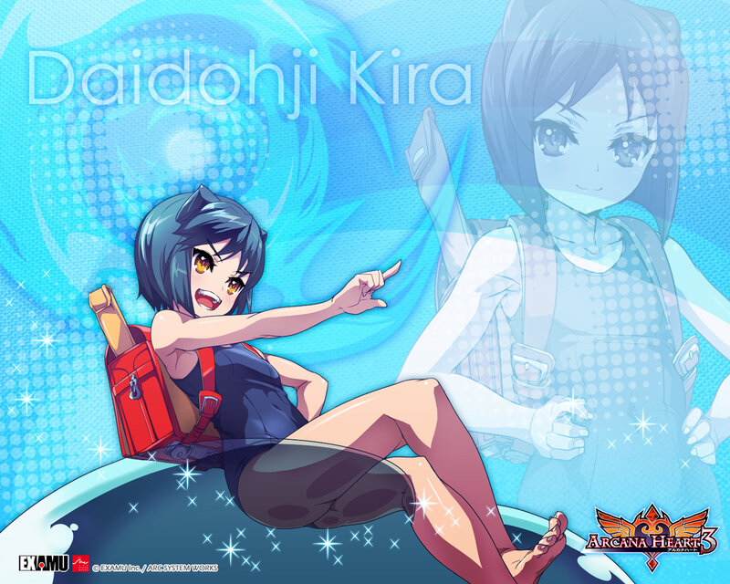 Anime Girl with Red Bag — Blue