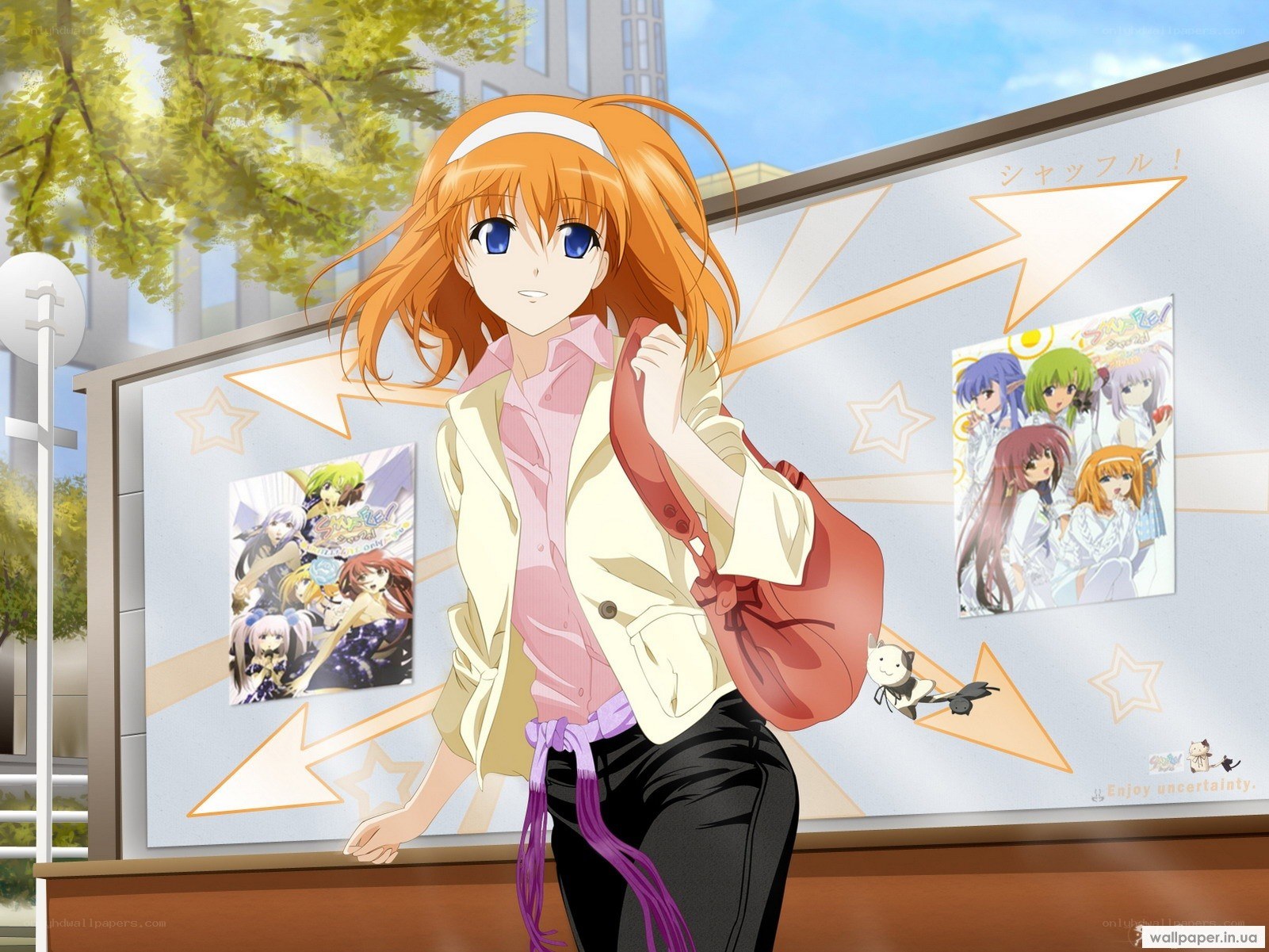 Anime girl with red bag