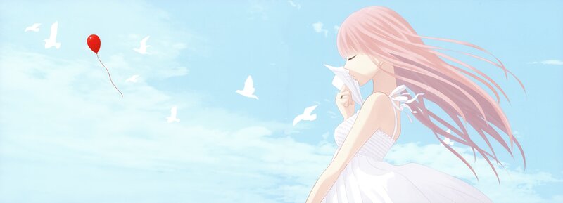 Anime girl with red balloon