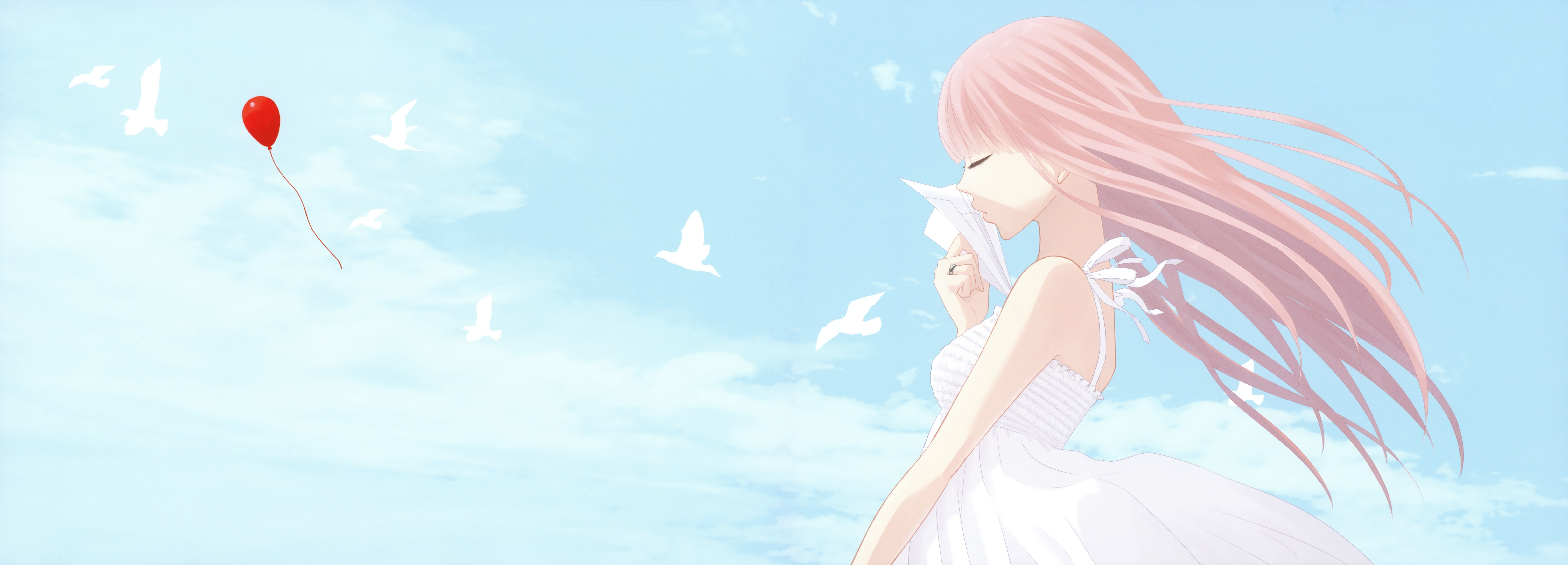 Anime girl with red balloon