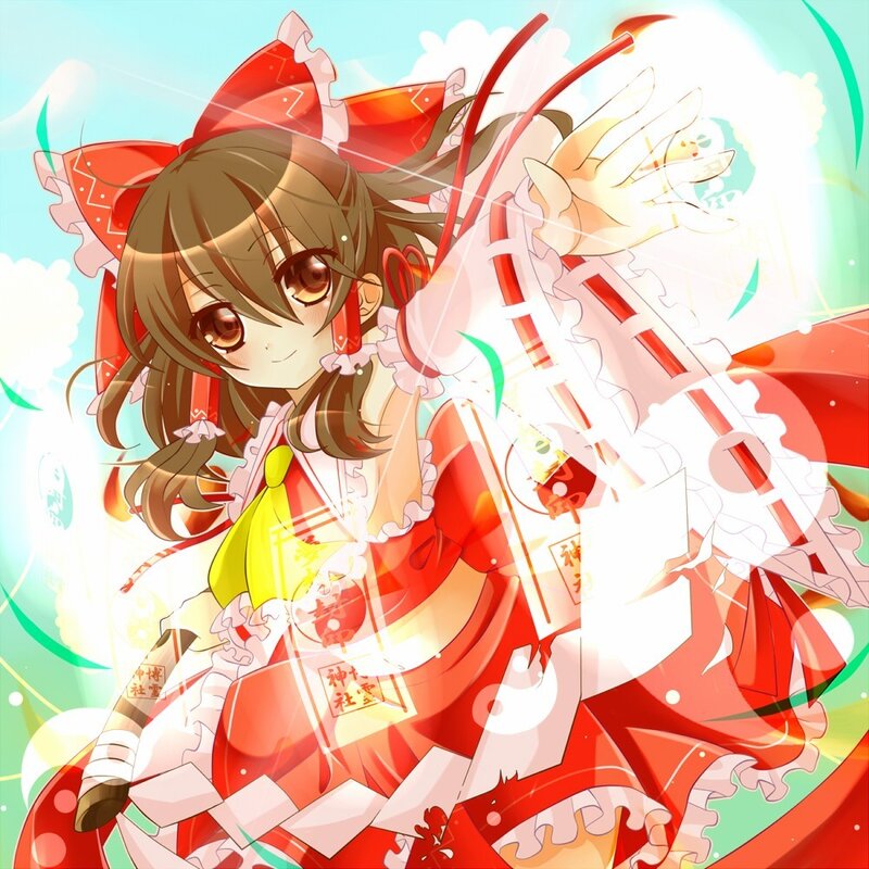 anime girl with red bow