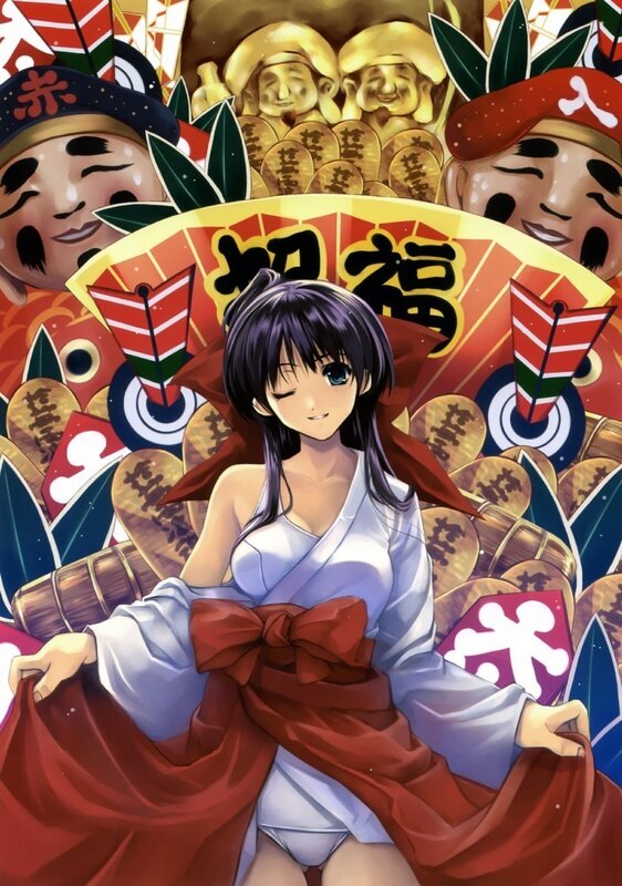 anime girl with red bow