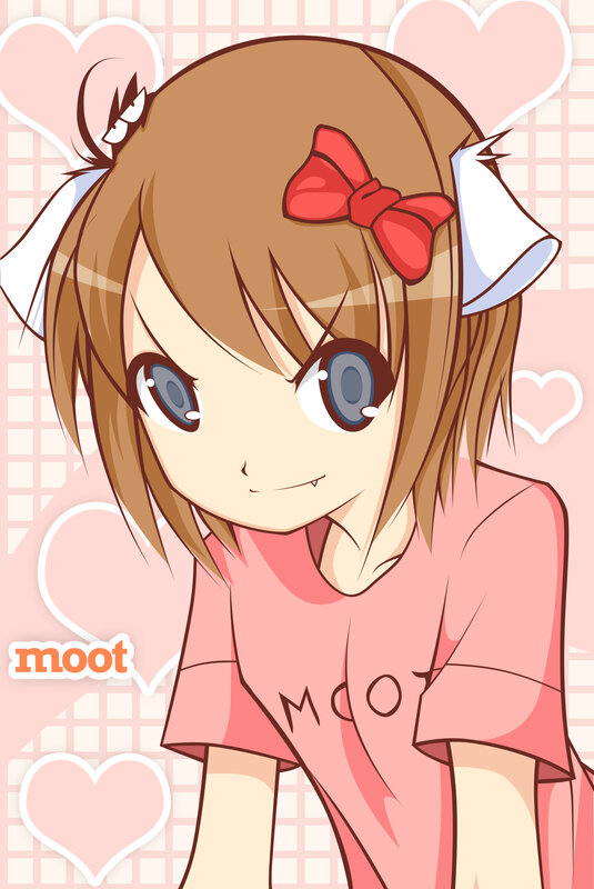 anime girl with red bow