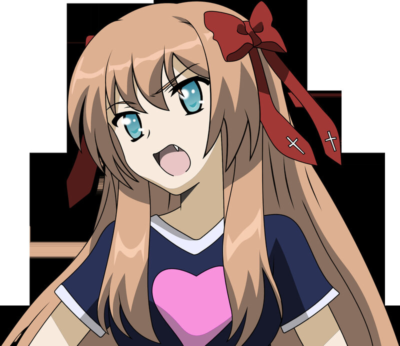 anime girl with red bow