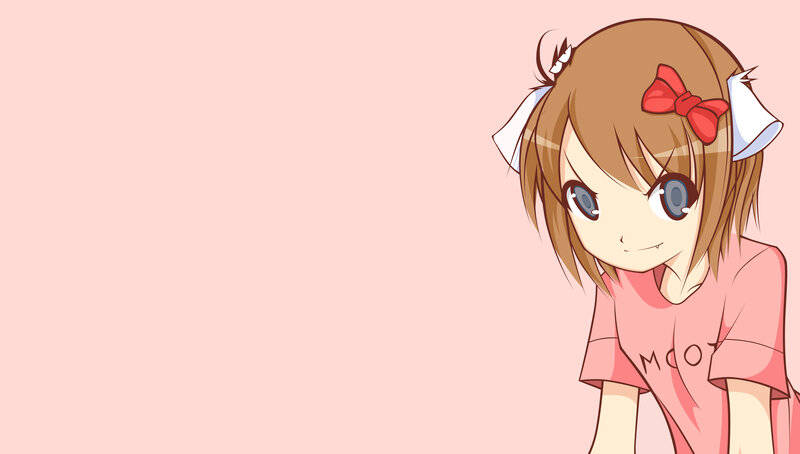 anime girl with red bow