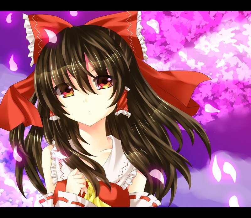 anime girl with red bow