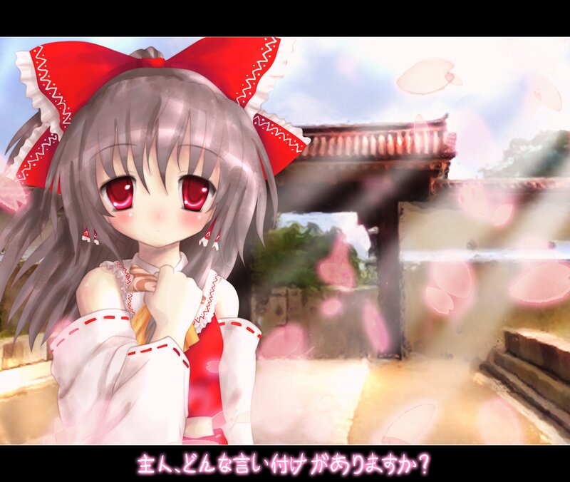 Anime girl with red bow