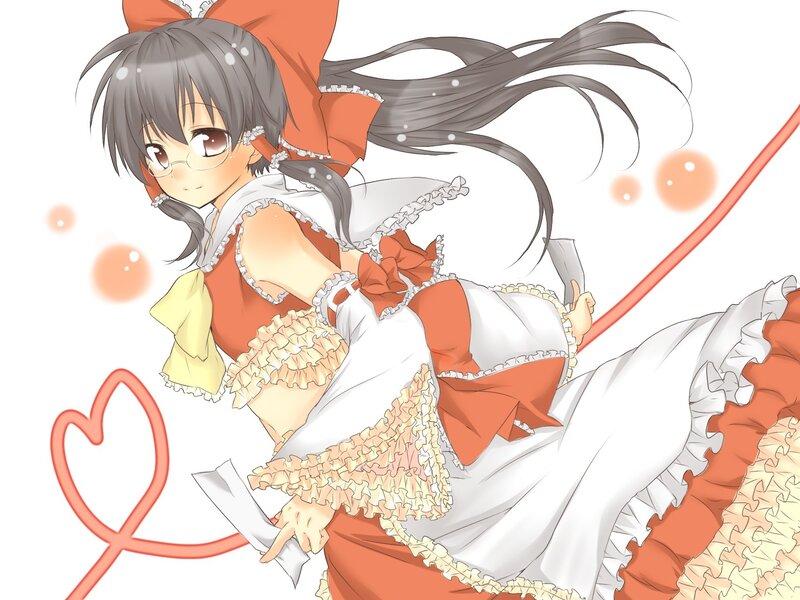 anime girl with red bow