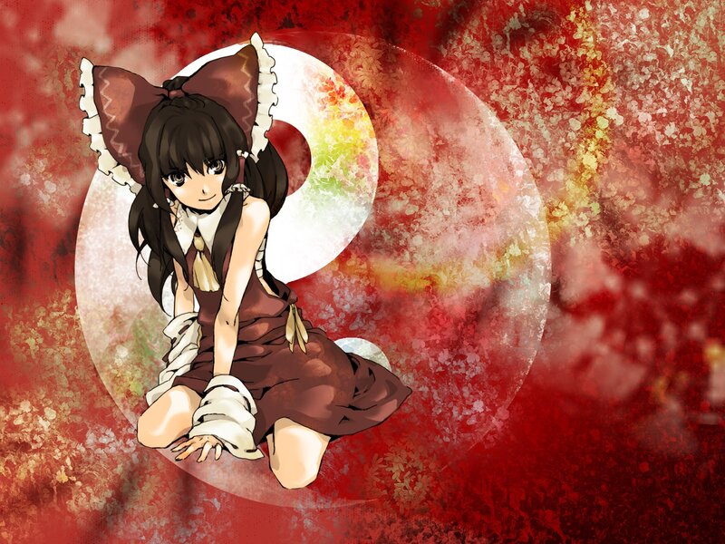 Anime girl with red bow