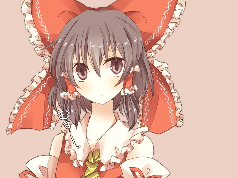 anime girl with red bow