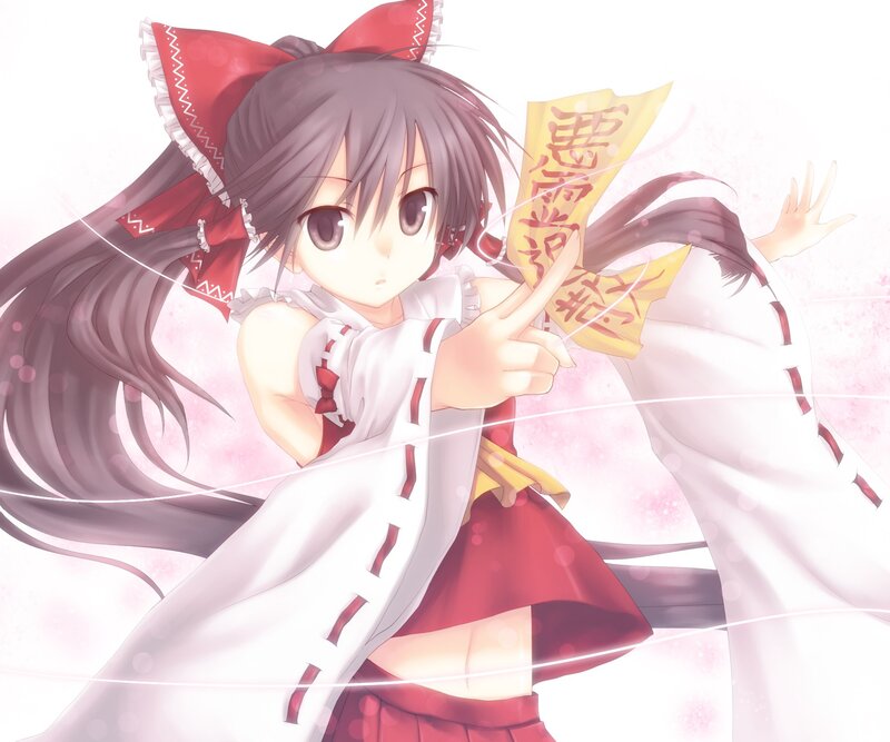 anime girl with red bow