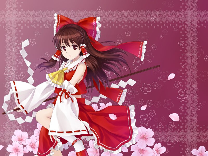 Anime girl with red bow