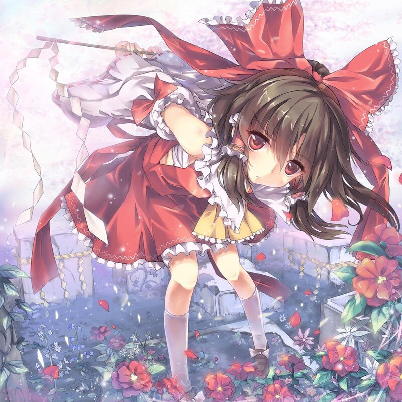 anime girl with red bow