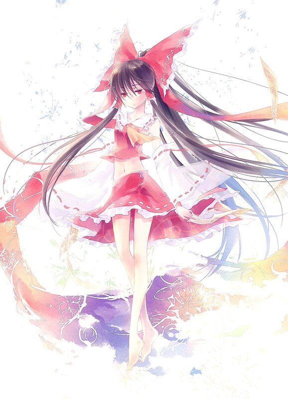 anime girl with red bow
